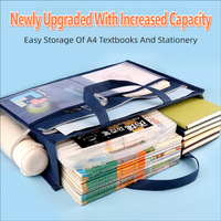 Caja de Almacenamiento para Herramientas de Pintura, Bolsa Extra Grande para Arte y Libros A3, Capacidad para 8K Archivos, Impermeable, con Cierre, de Lona, para Tutorías Infantiles