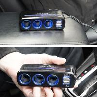 120W 12-24V voltmètre QC3.0 adaptateur USB de voiture 3 ports double chargeur USB avec 3 prises charge rapide adaptateur de prise allume-cigare