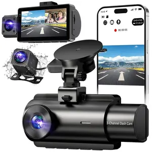 3 ערוץ wifi dashcam 1080P + 1080P + 1080P קדמי אחורי בתוך רכב 3 מצלמה אוטומטי אלקטרוניקה נהיגה מקליט כפולה עדשת דאש מצלמת hd