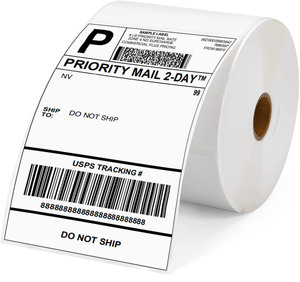 Bán buôn 100x150 mét nhiệt trực tiếp địa chỉ nhãn cuộn nhãn dán mã vạch 4x6 inch Fanfold vận chuyển nhãn - Product Image 1