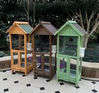 Grande, moyenne et petite cage à oiseaux en bois imperméable avec roulettes pour pigeon, caille, perroquet, canari, ara, calopsitte, usage d'élevage