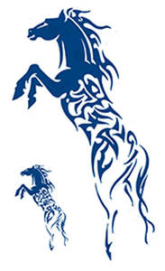 Tatouages temporaires semi-permanents Xfashion Horse Butterfly, imperméables, 2 semaines, 100% encre végétale, papier transfert à l'eau - Product Image 2