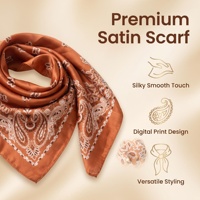 Foulard carré en satin de soie polyester imprimé numériquement, motif abstrait coloré, léger, séchage rapide, bandana tendance pour le cou et la tête, pour femme