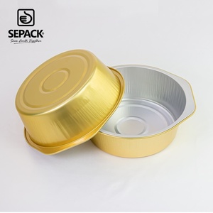 Conteneur <span class=keywords><strong>jetable</strong></span> en aluminium doré 1430 ml 209x197 mm grand format pour repas en famille et plats à emporter en vrac - Product Image 5