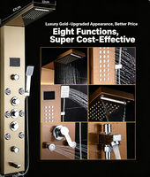 Panneau de douche thermostatique en acier inoxydable 304, fixation murale, avec douchette encastrée ou apparente, ensemble de douche