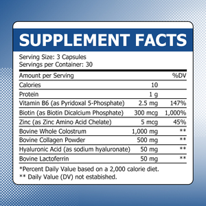 OEM ODM Vitamins Capsules with Collagen Lactoferrin Biotin Hyaluronic Acid Colostrum Supports Glowing Hair Skin Nails - Product Image 2