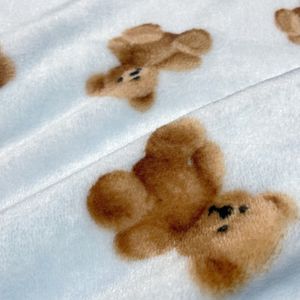 Soft <strong>Teddy</strong> <strong>Bear</strong> 100 Polyester Knitted Custom Printing 210gsm <strong>Double</strong> Flannel Fleece Fabric for Baby - Product Image 5
