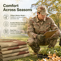 Tissu Ripstop Camouflage T65/C35 230gsm en Polyester Coton, Tissu Tactique Imprimé pour Uniformes et Aménagements Paysagers