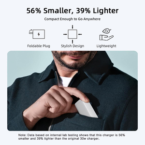 מטען מהיר במיוחד PD 65W GaN USB-C לאייפון, אייפד, מק, סמסונג, תקן בריטי UKCA, קומפקטי ונייד - Product Image 3