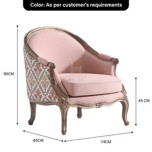<span class=keywords><strong>Fauteuil</strong></span> de salon en bois rétro américain avec tissu imprimé <span class=keywords><strong>rose</strong></span>, durable, écologique, personnalisable pour la maison, le bureau, la villa, l'hôtel, l'appartement - Product Image 6