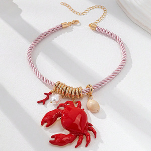 Qingdao <strong>Jewelry</strong> 1-Piece Trendy Multi-Pendant Necklace Beach Ocean Shell Coral <strong>Crab</strong> Cross-Border E-commerce Buddhism - Product Image 5