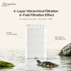 Filtro para Pecera de Nivel Bajo de Agua, 4 Capas, Ecológico, ABS, Bomba Sumergible Interna Silenciosa, para Tortugas Acuáticas Rojoorejadas - Product Image 1