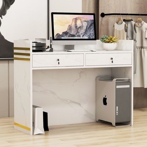 Modern Design <b>Small</b> Wood Front Reception <b>Desks</b>, Retail Convenience Clothes Store Barber Shop Checkout Counter - Product Image 4