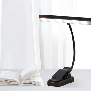 Lampes de lecture LED à clipser rechargeables par USB, 4 couleurs, 12 niveaux de luminosité, fonctionnent avec piles USB et AAA, lumière pour pupitre de musique - Product Image 3