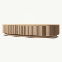Table basse RH Modern American Heritage Oak, taille personnalisable, base à nervures cannelées, table de salon luxueuse et imposante en bois dur