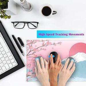 Alfombrilla de mesa de Sakura estética, alfombrilla de ratón de juego de Sakura Xl azul claro bonito, alfombrilla de ratón de Anime, alfombrilla de ratón Sakura para mujer, escritorio, chica, jugador - Product Image 1