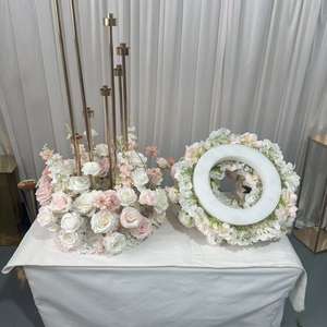 Centro de Mesa GreenLife con Rosas Blancas y Flores de Babybreath para Decoración de Mesa de Boda y Candelabros - Product Image 1