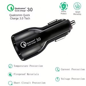 QC 3.0 Dual <b>USB</b> <b>Car</b> Charger Mobile Phone Charging <b>Car</b> Fast Charger for All Phones - Product Image 3