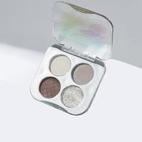 Palette de fards à paupières mats lisses, marque privée, haute pigmentation, quatre teintes vibrantes