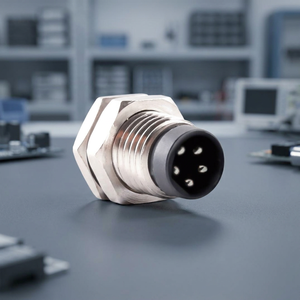 Conector PRODATA IP67 Impermeable M8 de 5 Pines, Código B, Macho, Montaje Trasero en Panel, Salida de Cable Variable, Arnés de Cableado para PCB con Soldadura por Inmersión - Product Image 1