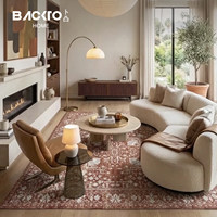 BACKTO Persischer Teppich im Vintage-Stil mit Blumen-/Abstraktem Muster für Wohnzimmer und Sofa, Kratzfest, Luxuriös, Hochwertiges Gefühl für Schlafzimmer