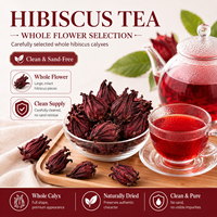 Tisane Bien-être aux Herbes – Mélange de Thés Fonctionnels Adaptogènes – Thé Premium Hibiscus Sabdariffa – Calices de Roselle Entiers Séchés – Sac/Boîte en Vrac