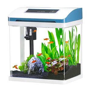 Klein Glas <span class=keywords><strong>2</strong></span> <span class=keywords><strong>Gallon</strong></span> Aquarium Zelfreinigende Led Temperatuur Display Filter Aquarium Mini Tafelblad Bekijken Goudvis <span class=keywords><strong>Tank</strong></span> - Product Image 3