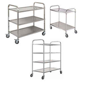 Chariot à main robuste en acier inoxydable avec capacité de charge de 800 livres, type autoportant, avec freins sur 2 roues pour la logistique d'entreposage - Product Image 4