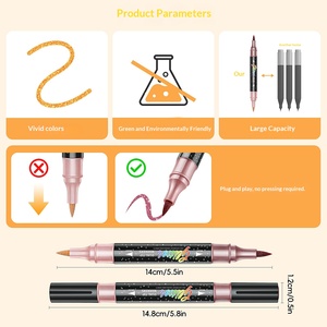 Marcador de Doble Punta <span class=keywords><strong>Bicolor</strong></span> con Purpurina, Punta Suave, para Pintura, Acuarela, Tarjetas de Felicitación, Graffiti, Regalo de Navidad - Product Image 3