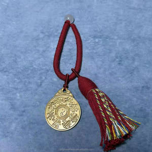 精巧な真鍮製貔貅陰陽アミュレット、伝統的な中国の幸運のお守り、家の装飾、車、オフィスの装飾、ギフトに - Product Image 5