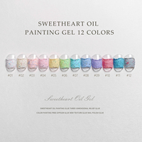 12 couleurs ensemble chérie sans rinçage Texture Sculpture Gel Nail Art Gel Palette peinture Gel pour ongles