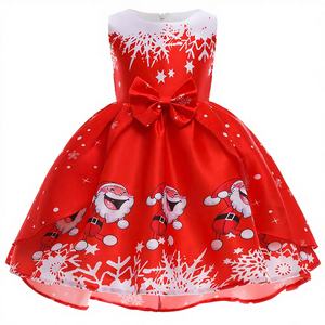 Robe d'été formelle personnalisée MQATZ en satin à motif floral pour enfants, 100 % coton, coupe trapèze, longueur genou, vêtements ODM pour bébés filles avec ruban - Product Image 4