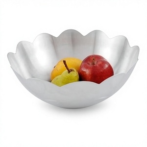 Bol à fruits en acier inoxydable poli classique de qualité supérieure, écologique, pour la maison, les restaurants, les hôtels, disponible en gros, Mayur - Product Image 1