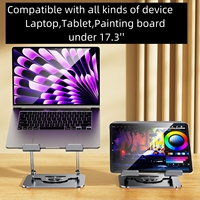 Pas cher 360 °   Support pour ordinateur portable en acier au carbone rotatif, réglable en hauteur, pliable, support pour tablette, design métallique portable