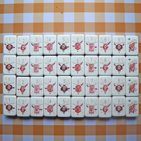 Tuiles de Mahjong américaines personnalisées modernes en acrylique à sept couches, orange, bleu marine, rouge, Walk with Me