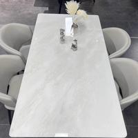 Table à manger rectangulaire de luxe en marbre naturel GREEN NATURE Milan White Jade, design minimaliste italien haut de gamme Royal Dali pour 6 personnes