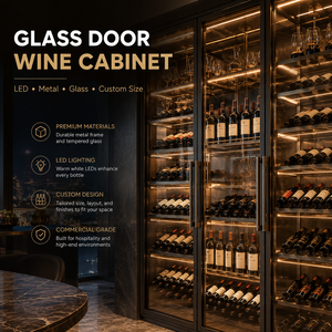 <strong>Modern</strong> Luxury Glass Door Bar <strong>Wine</strong> Cabinet for Private <strong>Wine</strong> Cellar Custom Commercial LED Liquor Display <strong>Rack</strong> - Product Image 2
