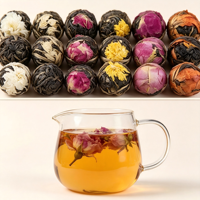 Thé aux fleurs en fleurs fait main du Yunnan, boules de thé Dragon, 18 pièces, coffret cadeau de thé aux herbes naturelles pour la santé et la beauté des femmes