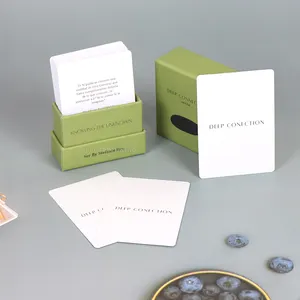 Juego de cartas de juego de alta calidad Tarjeta de conexión profunda personalizada Impresión Conversación Pregunta Tarjeta Juego Insertar Caja rígida Impresión