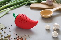 Filtre à épices en silicone de haute qualité en forme de piment, infuseur à thé et herbes avec couleur et logo personnalisables