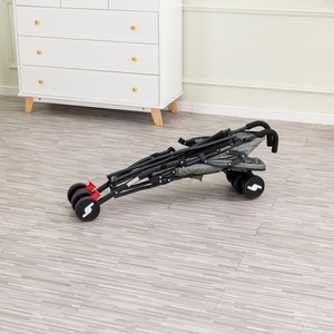 Poussette bébé moderne en tissu lin avec roues pliables, capote amovible, <span class=keywords><strong>sac</strong></span> de rangement arrière, ceinture de sécurité 2 points et <span class=keywords><strong>parapluie</strong></span> - Product Image 5