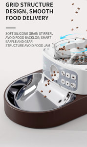 자동 애완 동물 그릇 피더 고양이 개 음성 녹음기와 대용량 시간 음식 피더 개 고양이 먹이 디스펜서 - Product Image 4