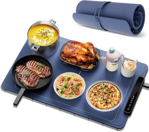 Foldable Silicon Food <b>Warming</b> <b>Tray</b> Electric Flexible Food Warmer Food <b>Warming</b> Mat Roll up Buffet Hot Plates Heat Pad - Product Image 1