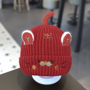 Nouveau hiver <span class=keywords><strong>tricot</strong></span>é bébé chapeau dessin animé <span class=keywords><strong>chat</strong></span> chapeau laine chaud bébé garçon filles chapeau - Product Image 6