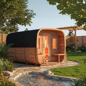 La Nueva Sauna de Vapor Exterior en Forma de Cubo de Madera de Hemlock y Redwood Canadiense Está a la Venta - Product Image 5