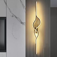 Applique Murale LED Nordique Minimaliste Moderne, Corps en Fer Luxueux, Éclairage de Fond pour Canapé, Art Mural pour Chambre et Salon