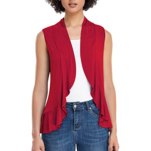 Cárdigan sin mangas para mujer, chaleco con frente abierto, tejido asimétrico, informal, transpirable, S 3XL - Product Image 1