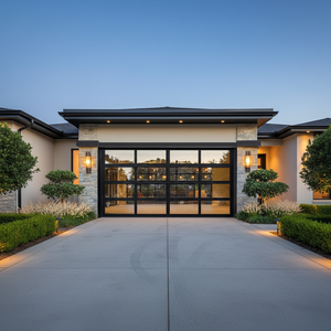 Sunnysky Modern Automatic Aluminum Tempered Glass <strong>Garage</strong> <strong>Door</strong> Commercial Sectional Overhead Remote for Villas Factory Direct - Product Image 1