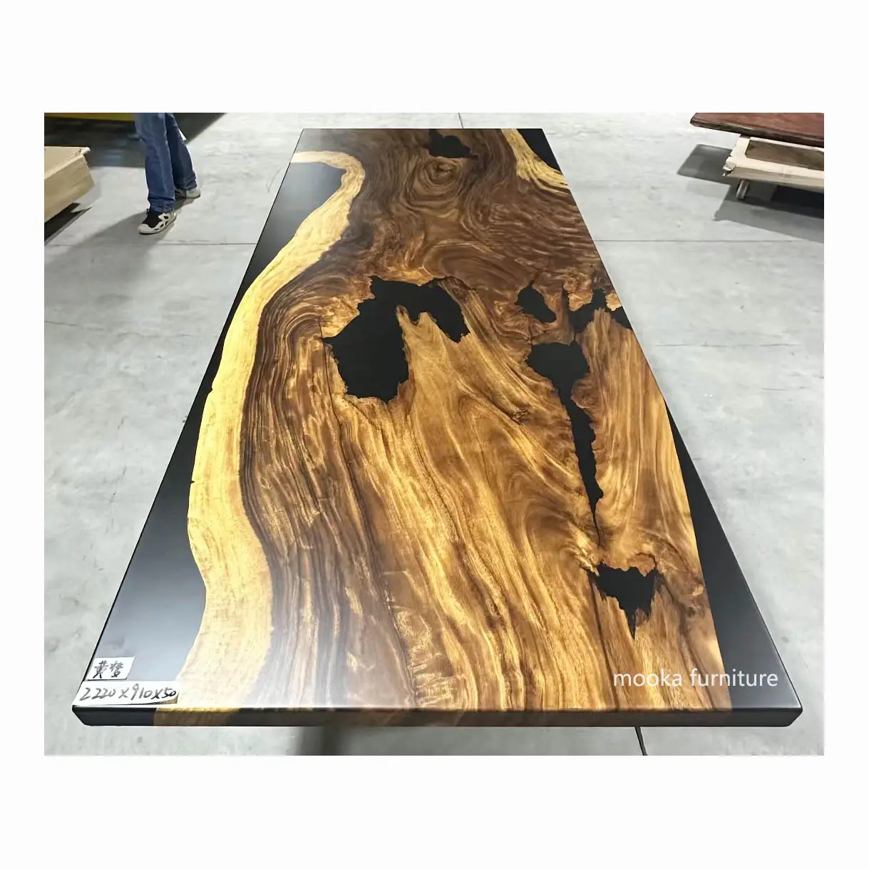 Factory the most popular South America walnut dining table wood resin table