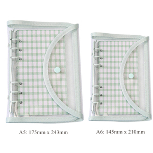 Bìa Sổ Ghi Chép Nhật Ký A5 A6 Có Thể Nạp Lại Vỏ Sổ Ghi Chép Bằng PVC Lấp Lánh Đóng Nút Bấm Cạnh Nắp 6 Vòng Chất Kết Dính Lá Rời - Product Image 2